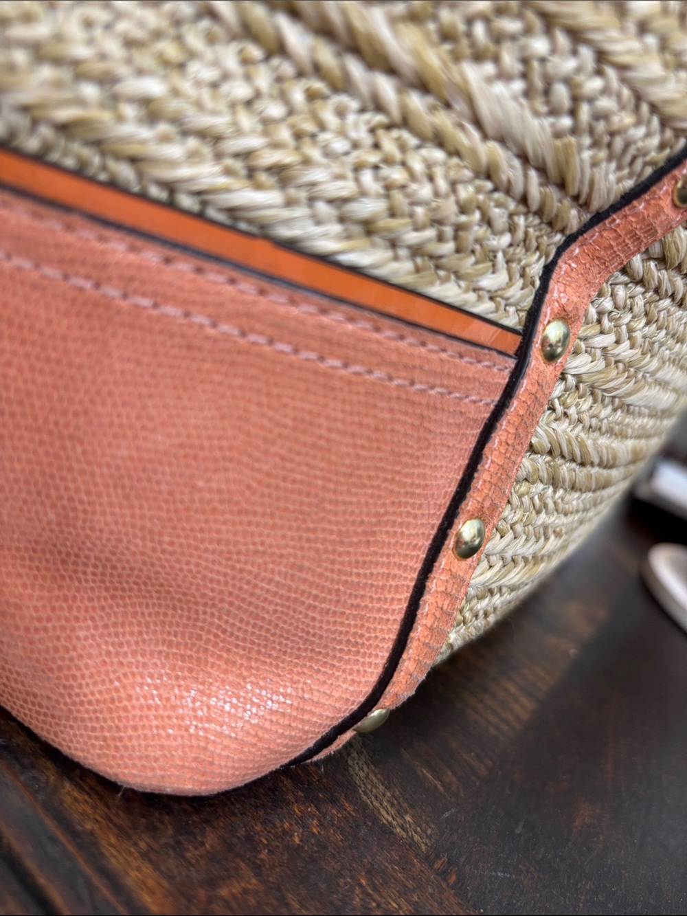 Coach Alexandra Python Straw Tote - Picture 10 of 13